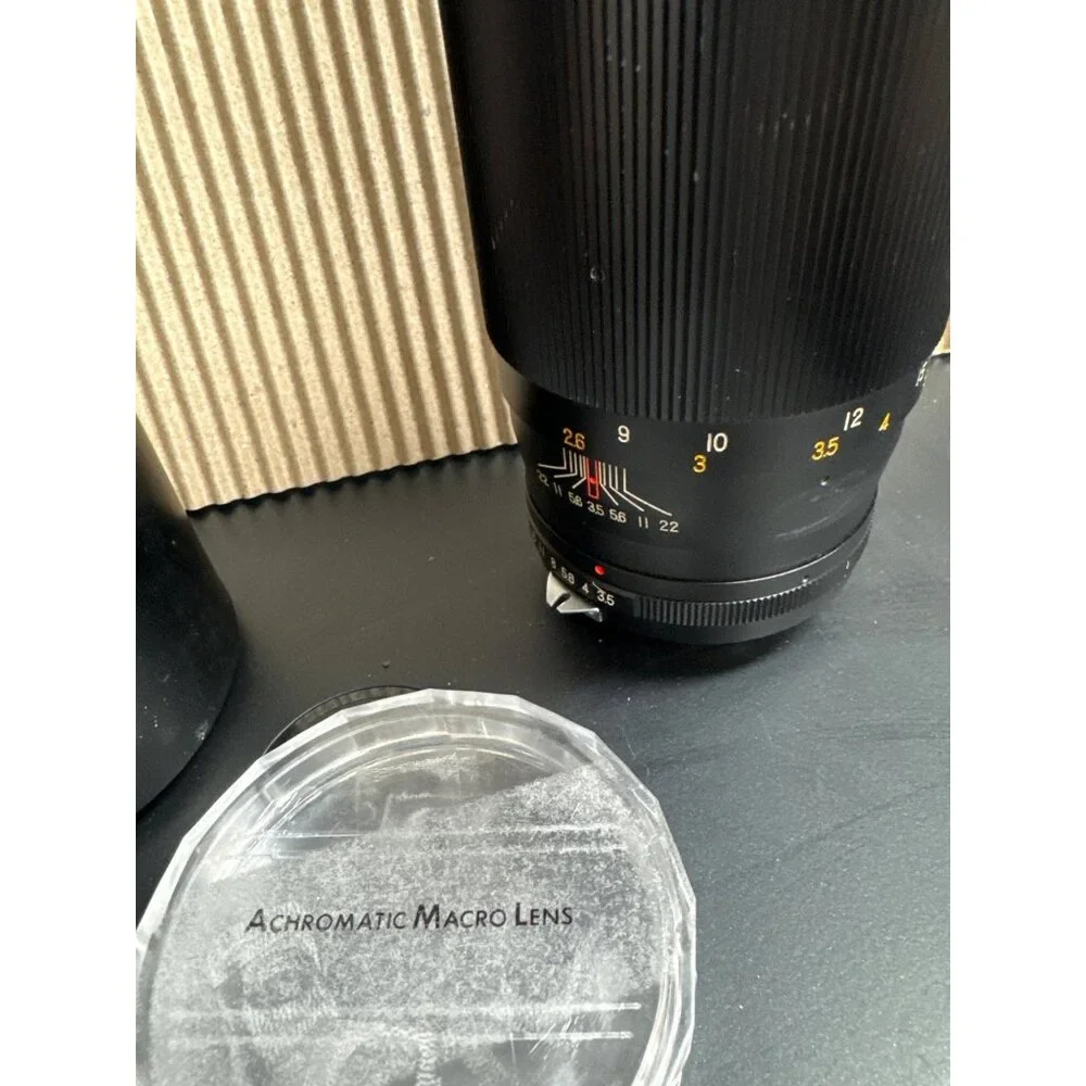 Promaster Auto 1:3.5 f=200mm lens Auto with case achromatic macro lens camera